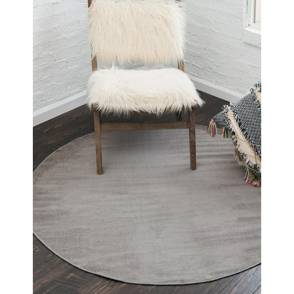 Unique Loom Williamsburg Collection Area Rug - Solid (3' 7" Round Gray)