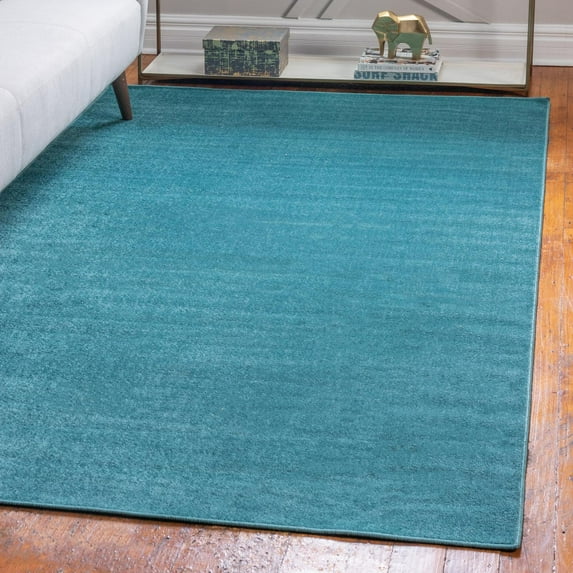 Unique Loom Williamsburg Collection Area Rug - Solid (4' 1" x 6' 1" Rectangle Turquoise/Teal)
