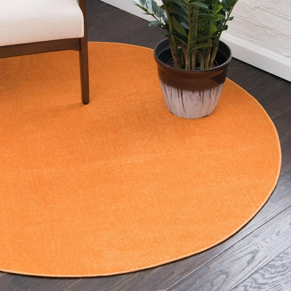 Unique Loom Williamsburg Collection Area Rug - Solid (5' Round Salmon)