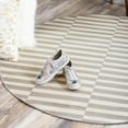 thumbnail image 1 of Unique Loom Williamsburg Collection Area Rug - Striped (5' 1" Round Dark Gray/Ivory), 1 of 6