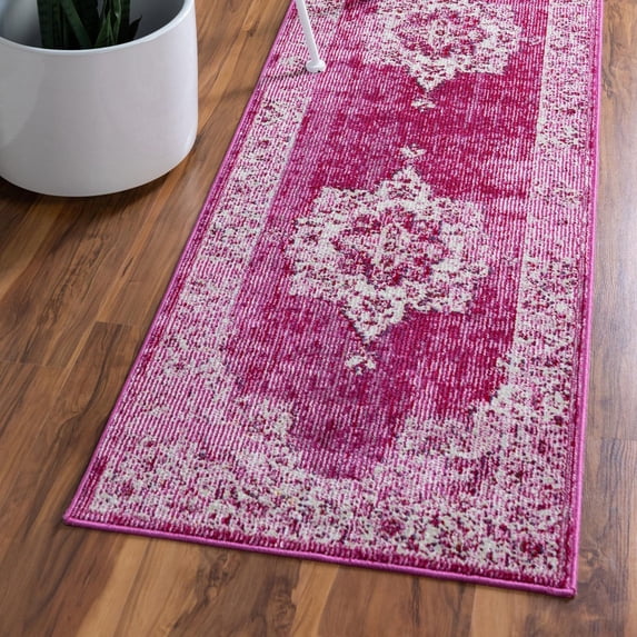 Unique Loom Charm Collection Area Rug - Wishbone (2' 2" x 6' 1" Runner Pink/Beige)