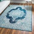 thumbnail image 1 of Unique Loom Charm Collection Area Rug - Wishbone (9' x 12' 2" Rectangle Navy Blue/Cream), 1 of 7