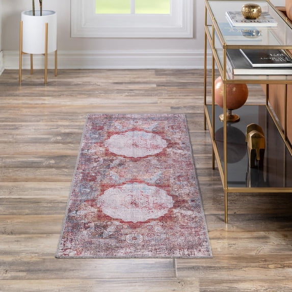 Unique Loom Yara Collection Area Rug - Nayer (2' 7" x 10' Runner Multi/Ivory)