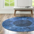 thumbnail image 1 of Unique Loom Yara Collection Area Rug - Nayer (4' Round Overdyed Blue/Blue), 1 of 7