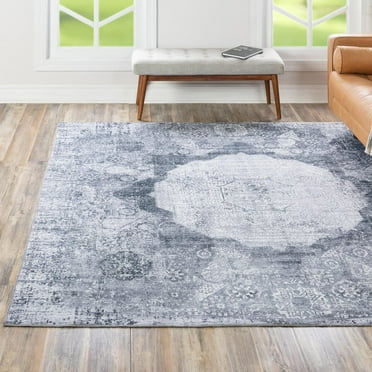 Unique Loom Yara Collection Area Rug - Nayer (5' Square Gray Ivory)