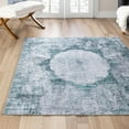 thumbnail image 1 of Unique Loom Yara Collection Area Rug - Nayer (5' Square Teal Ivory/Gray), 1 of 7