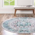 thumbnail image 1 of Unique Loom Yara Collection Area Rug - Sunil (4' Round Aqua Green/Blue), 1 of 7