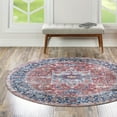 thumbnail image 1 of Unique Loom Yara Collection Area Rug - Sunil (7' 10" Round Rust Red/Ivory), 1 of 7