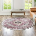 thumbnail image 1 of Unique Loom Yara Collection Area Rug - Yash (4' Round Light Coral Pink/Blue), 1 of 7