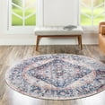 thumbnail image 1 of Unique Loom Yara Collection Area Rug - Yash (4' Round Navy Blue/Blue), 1 of 6