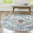 thumbnail image 1 of Unique Loom Yara Collection Area Rug - Yash (4' Round Seaglass/Ivory), 1 of 7
