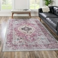 thumbnail image 1 of Unique Loom Yara Collection Area Rug - Yash (4' x 6' Rectangle Light Coral Pink/Blue), 1 of 7