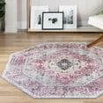 thumbnail image 1 of Unique Loom Yara Collection Area Rug - Yash (5' Octagon Light Coral Pink/Blue), 1 of 7