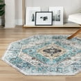 thumbnail image 1 of Unique Loom Yara Collection Area Rug - Yash (5' Octagon Seaglass/Ivory), 1 of 7