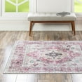 thumbnail image 1 of Unique Loom Yara Collection Area Rug - Yash (5' Square Light Coral Pink/Blue), 1 of 7