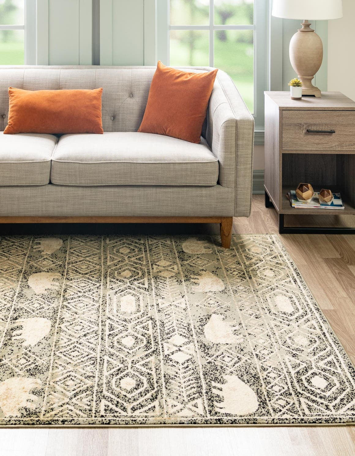 Unique Loom Yellowstone Pioneer Rug ,Rectangle,7' 1" x 10' 0" Green