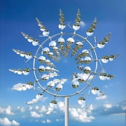 Unique and Magical Metal Windmill,3D Wind Powered Kinetic Sculpture, Lawn Solar Metal Wind Spinners Outdoor Clearance, Wind Catchers Metal Outdoor Patio Decoration Wind Sculpture