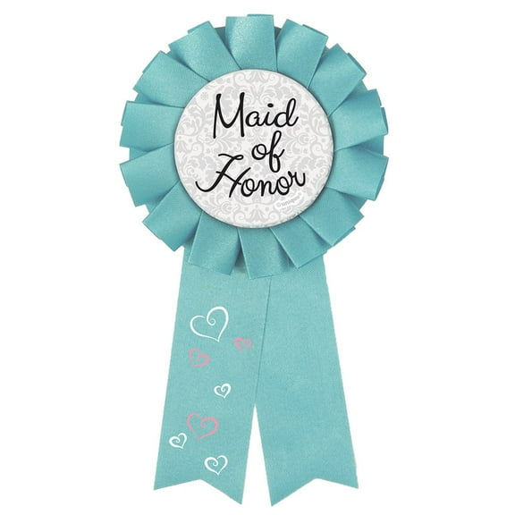 Unique Maid of Honor Award Ribbon, 5.5", Teal