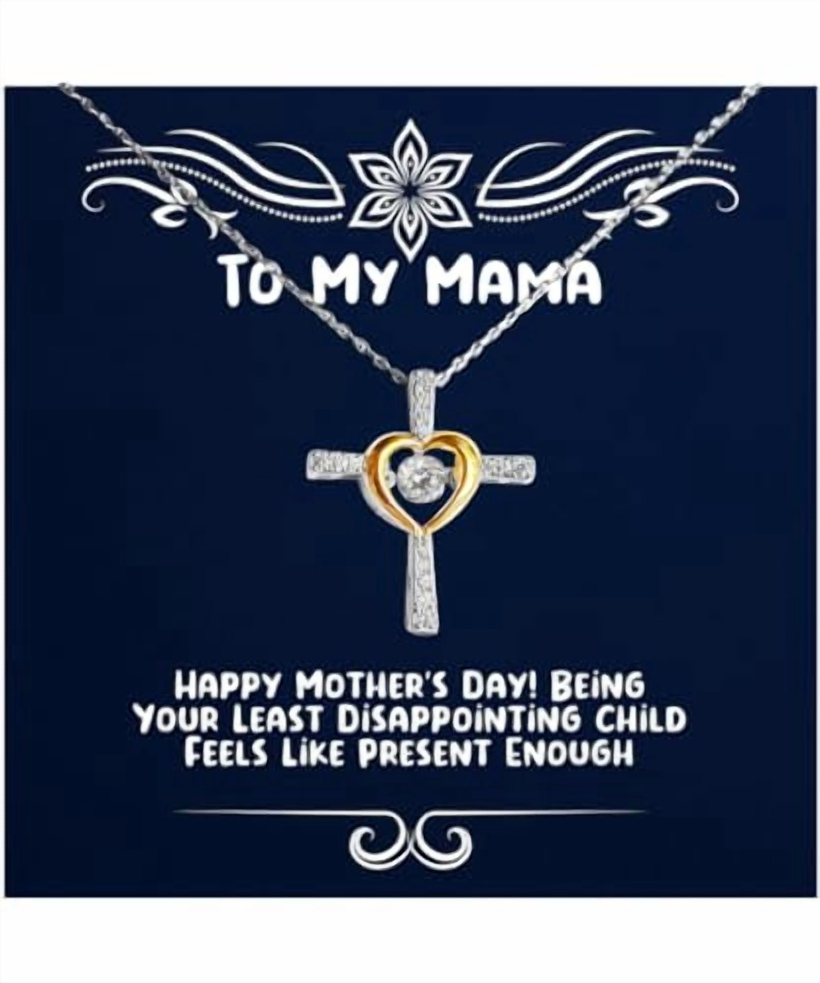 Unique Mama Gifts, Happy Mother's Day! Being Your Least, Special Cross Dancing Necklace For Mom, Jewelry From Daughter, Mama birthday gift ideas, Mama birthday gift basket, Mama birthday gift card,