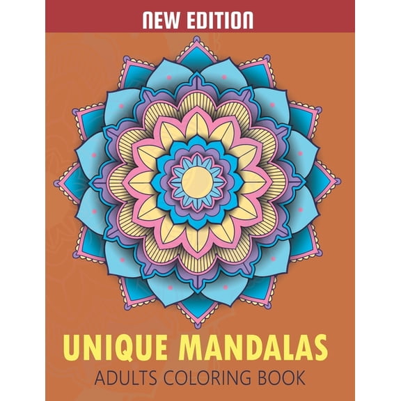 Unique Mandalas Adult Coloring Book: Beautiful Patterns for Stress Relief and Relaxation (Paperback)(Large Print)