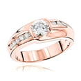thumbnail image 1 of Unique Mens 14k Solitaire Set 1.5 Ctw Natural Diamond Ring For Him (Rose Gold Size 5.5), 1 of 1