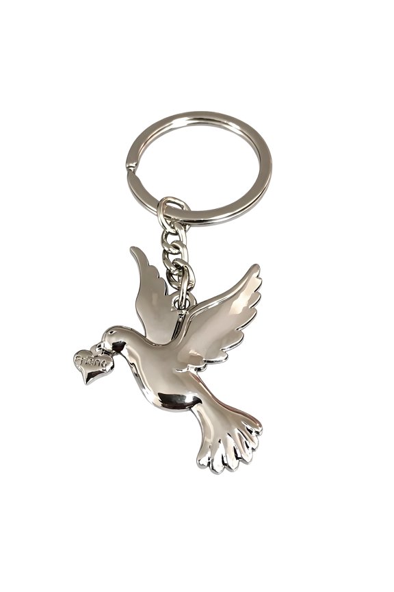 Unique Metal Pigeons Shaped Key Holder Lightweight And Secure Bird Pendant Keyring Accessory For Everyday Use