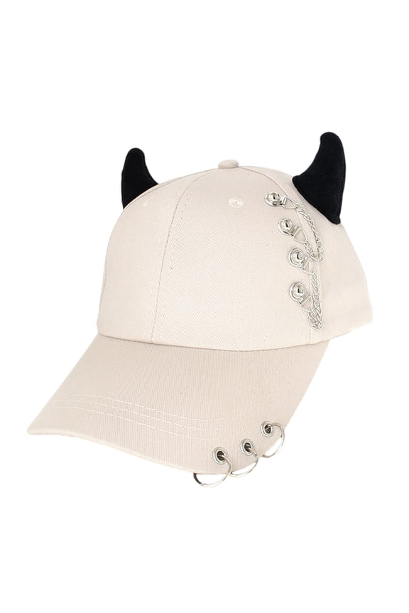 Unique Metal Rings Designs Cotton Baseball Caps Comfortable Hip Hop Hat with Adjustable Strap Hat For Outdoor Activities