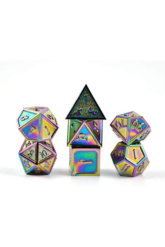 Signalplus Metal Dice D6 Set, 7-Piece Polyhedral Dice for RPG, Dungeons and Dragons