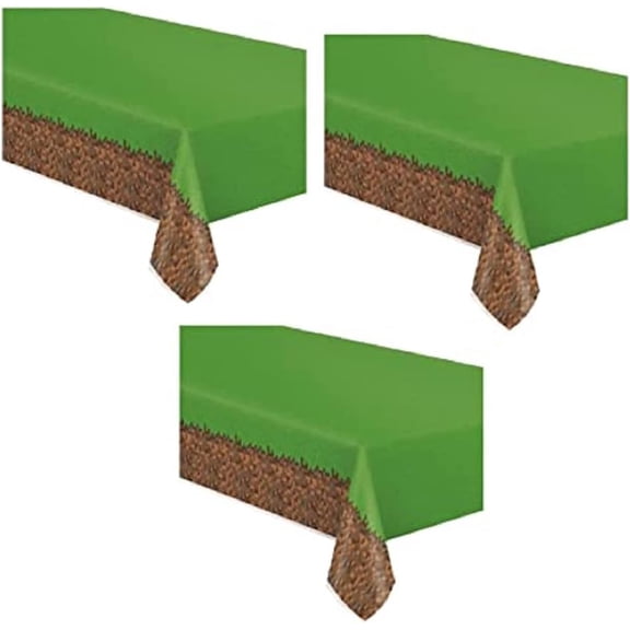 Unique Minecraft Rectangular Printed Plastic Table Covers 3ct for Birthday Parties 54X84 Inch