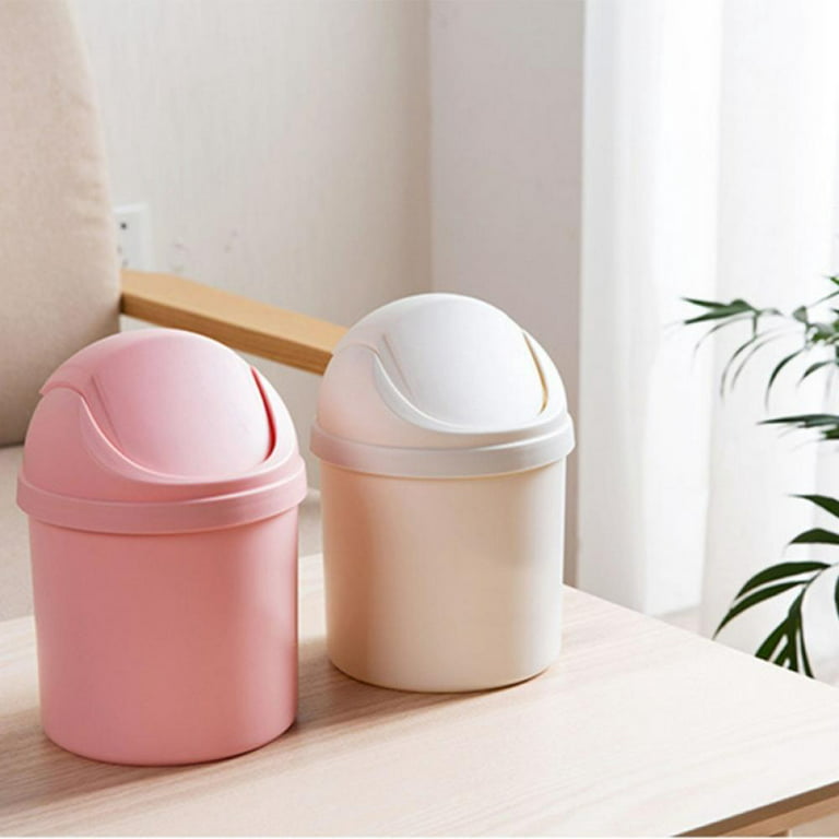 Unique Mini Small Trash Can Multi-function Household Shake Lid Type Waste  Bin for Desktop 