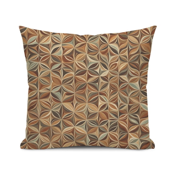 Unique Minimalist Geometric Retro Pattern Abstract Print Design Throw Pillow Cover, 18x18