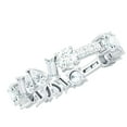 thumbnail image 1 of Rosec Jewels Certified Moissanite Eternity Ring for Women - Designer Wedding Ring - D-VS1 Quality - with Jewelry Box, 18K White Gold, US 7.00, 1 of 9