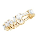thumbnail image 1 of Rosec Jewels Certified Moissanite Eternity Ring for Women - Designer Wedding Ring - D-VS1 Quality - with Jewelry Box, 18K Yellow Gold, US 6.00, 1 of 9