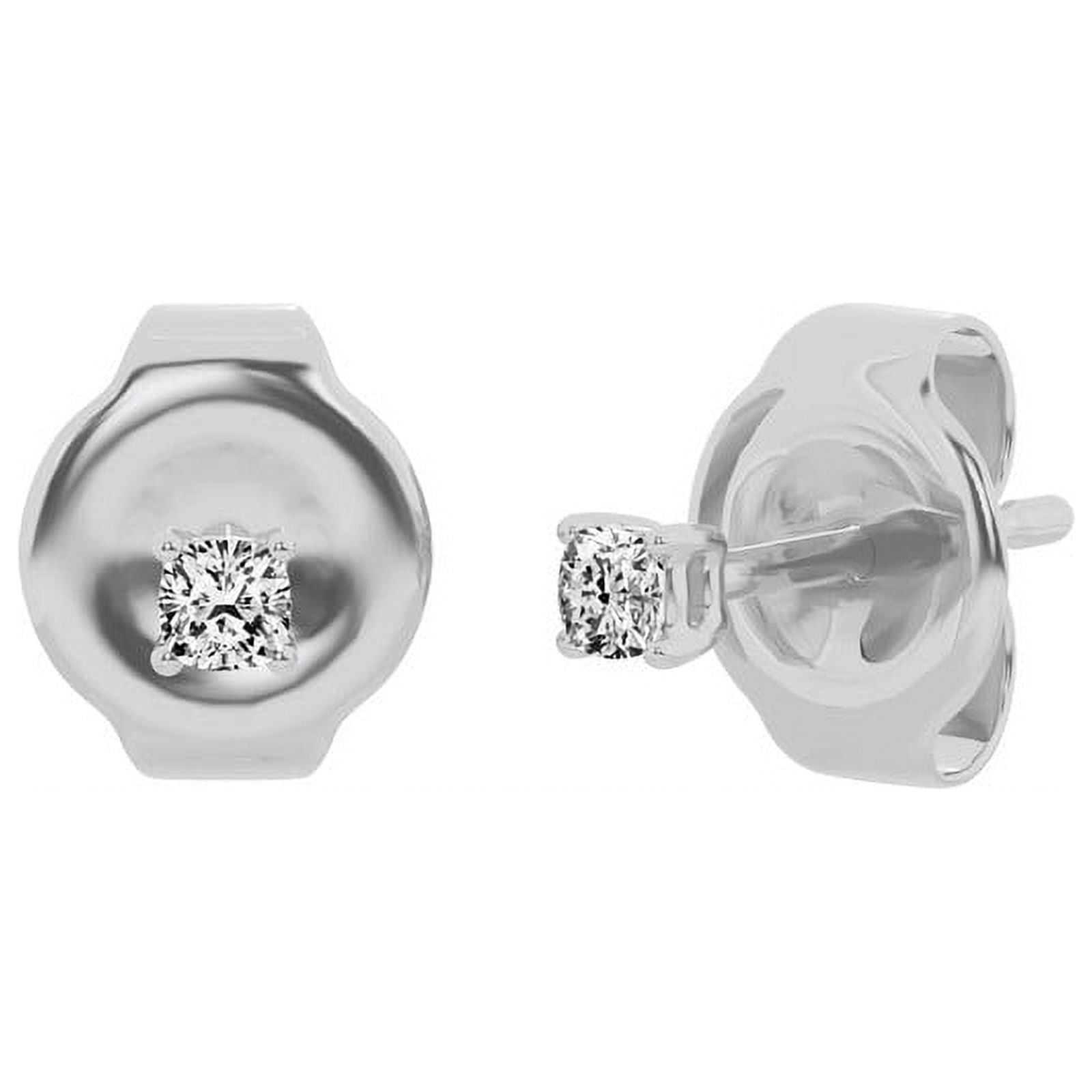Unique Moments 1/2 Carat Round Lab Grown Diamond Stud Earrings in 10K White  Gold for Women (J-SI-I1)