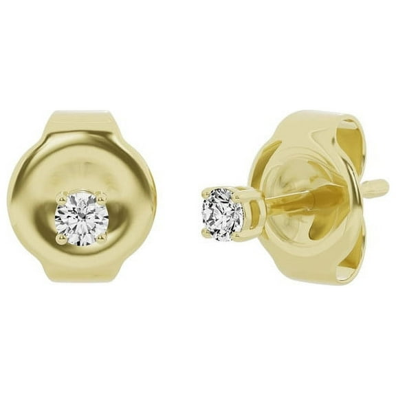 Unique Moments 0.10 Carat Lab Grown Round Diamond Stud Earrings for Women 10K Yellow Gold