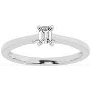 UNIQUE DESIGNS INC. Unique Moments 0.25 Carat Solitaire 4-Prong Lab Grown Emerald-Cut Diamond Engagement Ring 10K White Gold