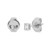 DIAMONDMUSE Unique Moments 0.25ct Lab Grown Emerald Cut Diamond Stud Earrings for Women 10K White Gold