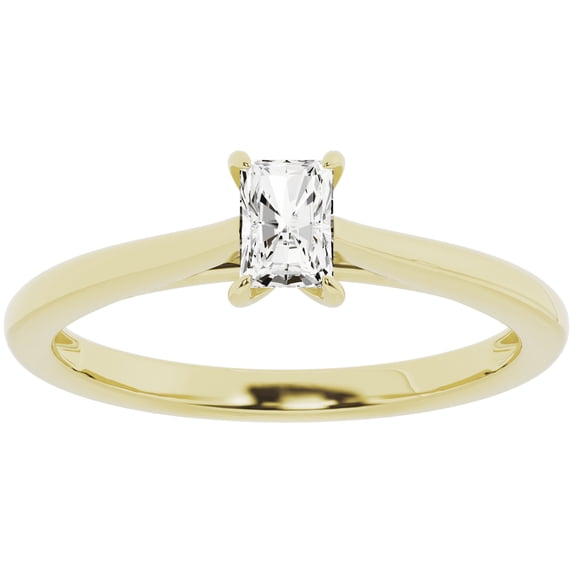 Unique Moments 0.33 Carat Solitaire 4-Prong Lab Grown Radiant Diamond Engagement Ring 10K Yellow Gold