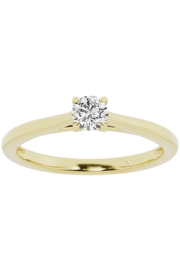 Unique Moments 0.33 ct Lab Grown Round Solitaire Diamond Engagement Ring 10K Yellow Gold