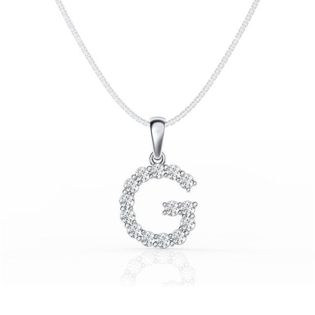 Unique Message Letters Unique Moments 0.40 Ctw Round Cut Lab Grown Diamond G Letter Intial ...