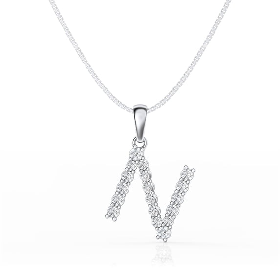 Unique Moments 0.40 Ctw Round Cut Lab Grown Diamond N Letter Intial ...