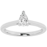 UNIQUE DESIGNS INC. Unique Moments 0.50 Carat Lab Grown Pear Solitaire Diamond Engagement Ring 10K White Gold