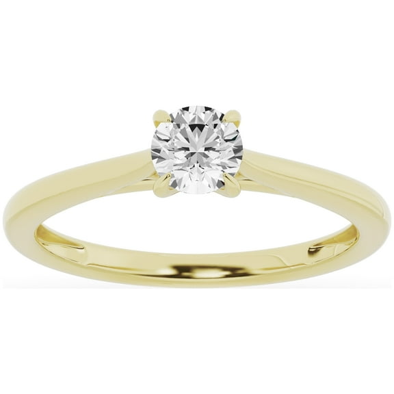 Unique Moments 0.50 Carat Solitaire 4-Prong Lab Grown Diamond Engagement Ring 10K Yellow Gold