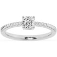 thumbnail image 1 of Unique Moments 0.50 ct Lab Grown Cushion Cut Diamond Engagement Solitaire Ring 10K White Gold, 1 of 5