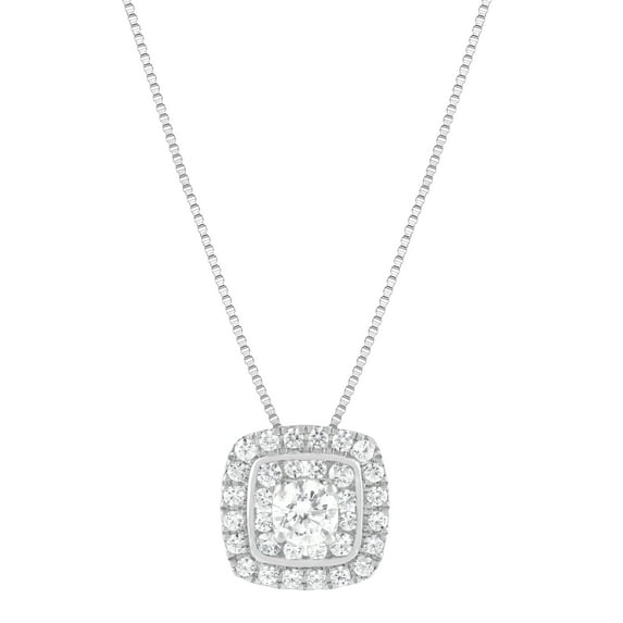 Unique Moments 0.50 ct Lab Grown Diamond Halo Pendant in 14K White Gold