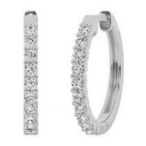 Unique Moments 0.50 ct Lab Grown Diamond Hoop Earrings for Women 10K White Gold