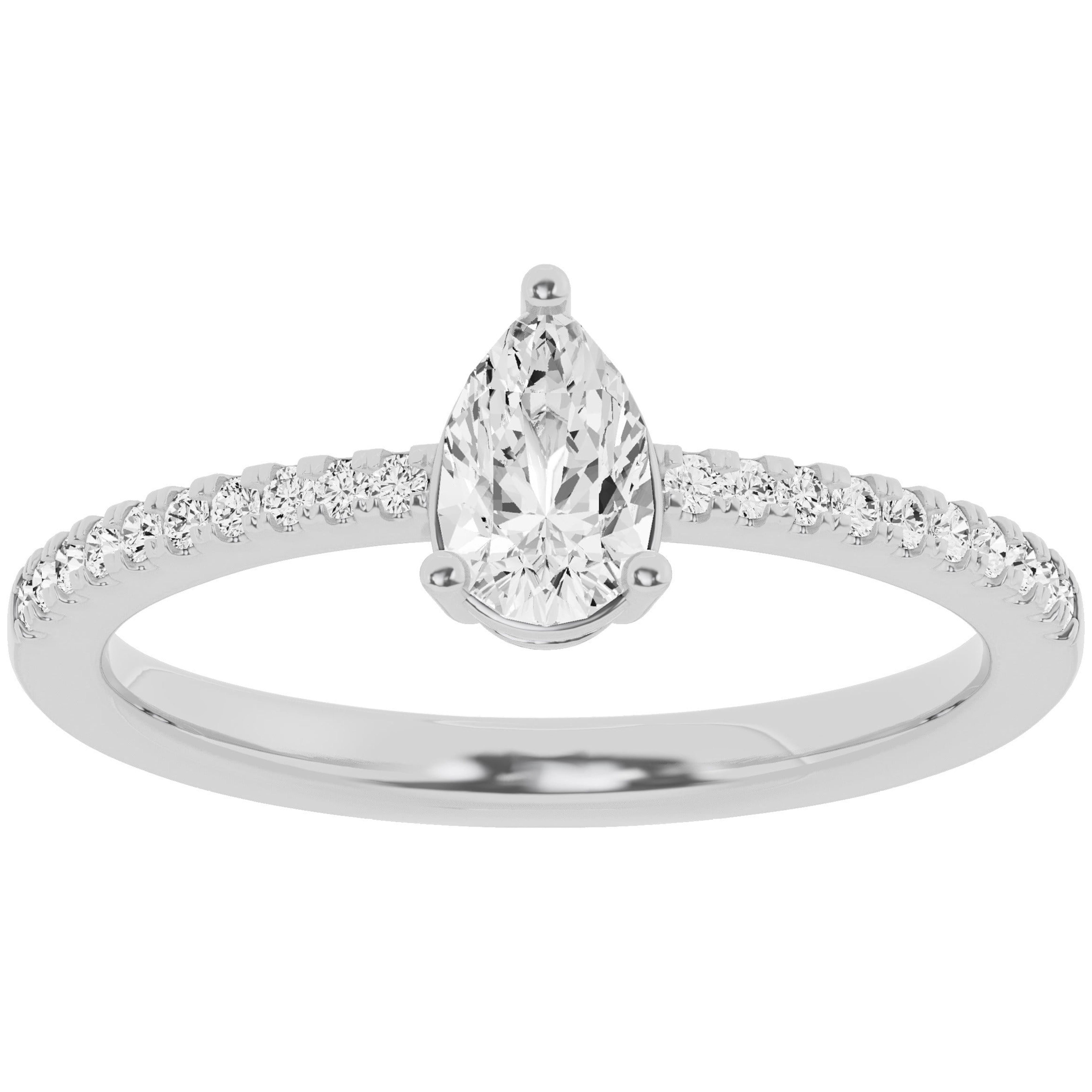 Unique Moments 0.50 ct Lab Grown Pear Diamond Solitaire Engagement Ring
