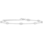 DIAMONDMUSE Unique Moments 0.50 ct Lab-Grown Radiant Diamond Station Bracelet 10K White Gold