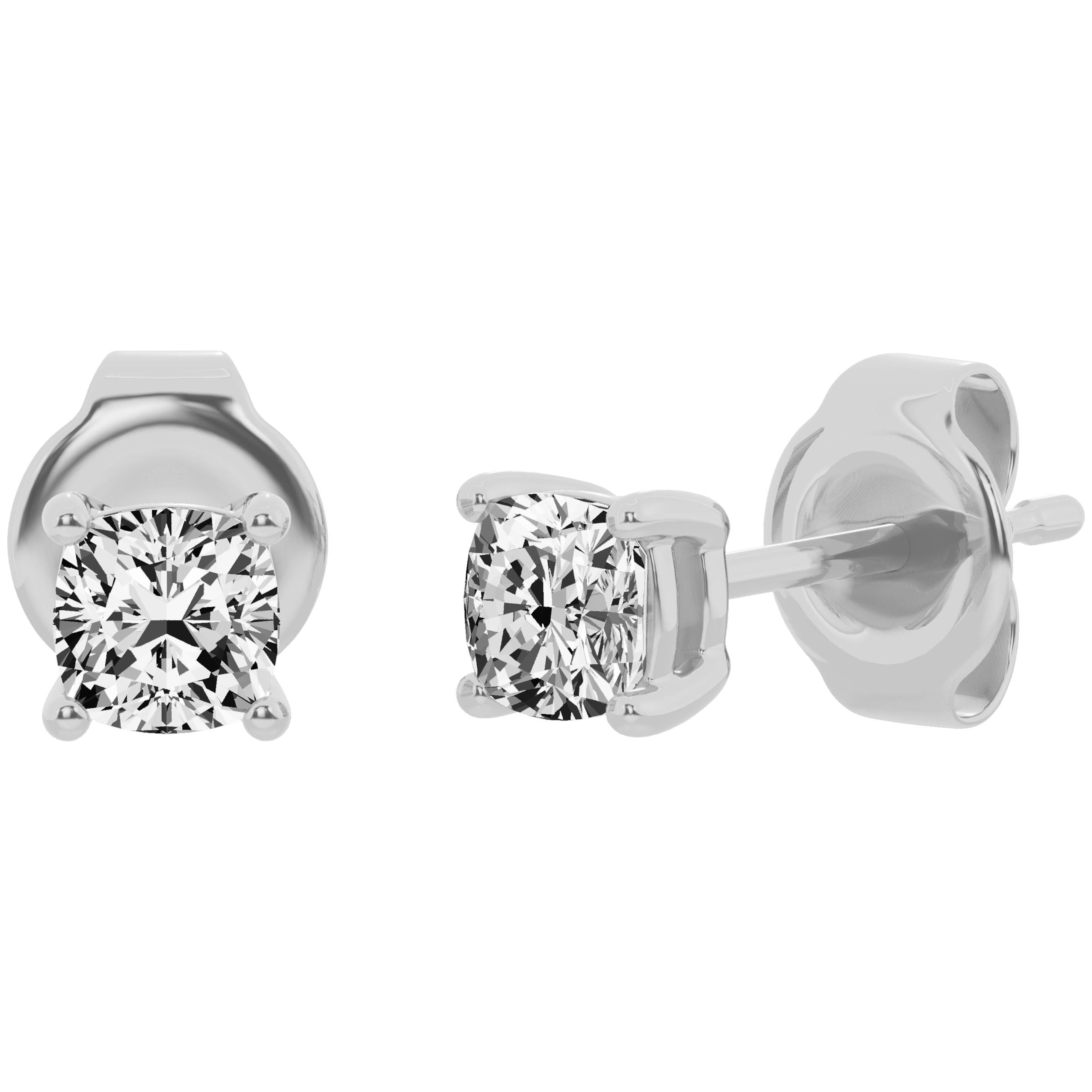 Unique Moments 0.50ct Lab Grown Cushion Cut Diamond Stud Earrings for Women 10K White Gold