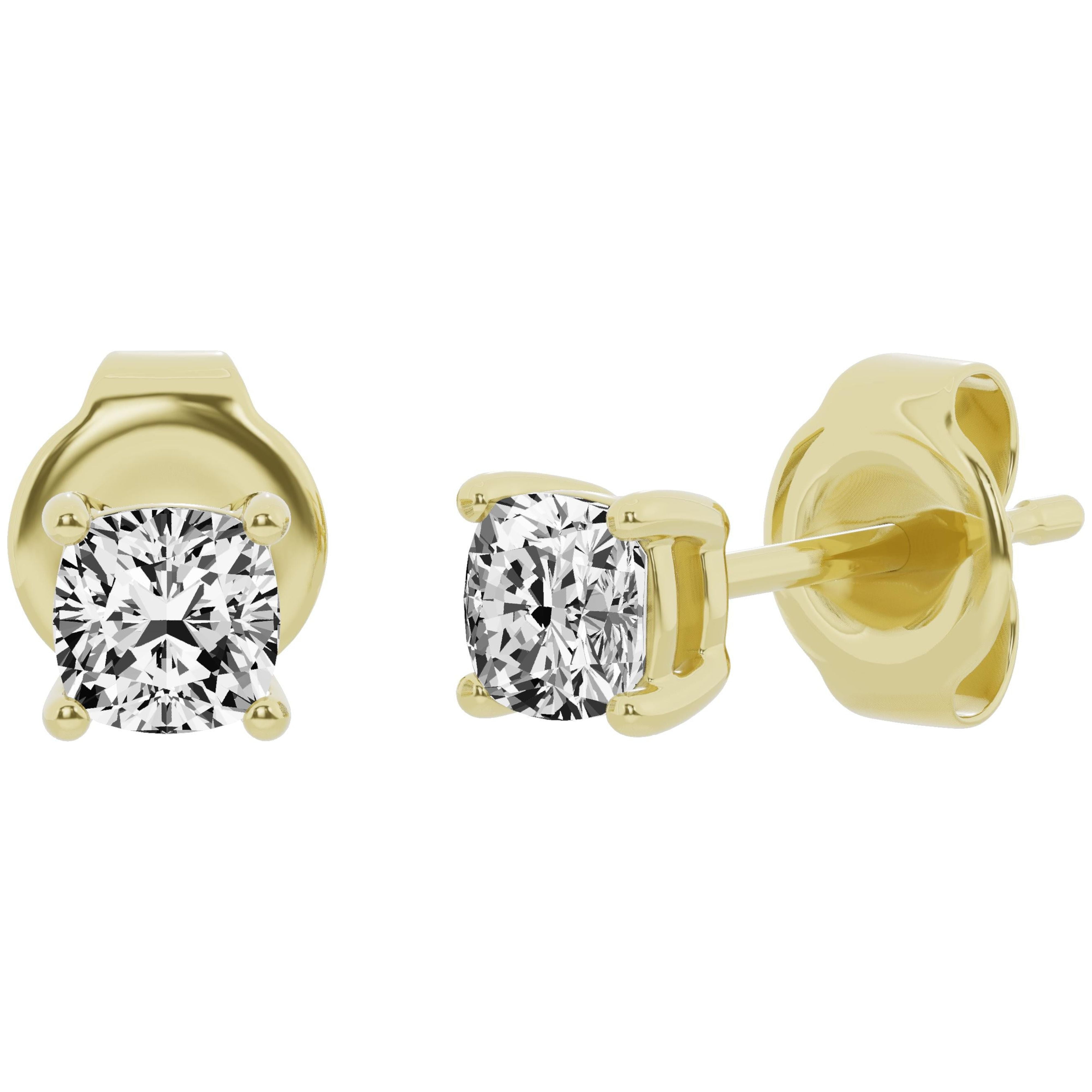 Unique Moments 0.50ct Lab Grown Cushion Cut Diamond Stud Earrings for ...